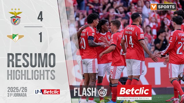 Liga Portugal Betclic (31ªJ): Resumo Flash Benfica 4-1 Moreirense