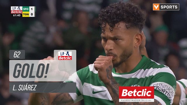 GOLO! Sporting, L. Suárez aos 62', Sporting 1-0 Tondela