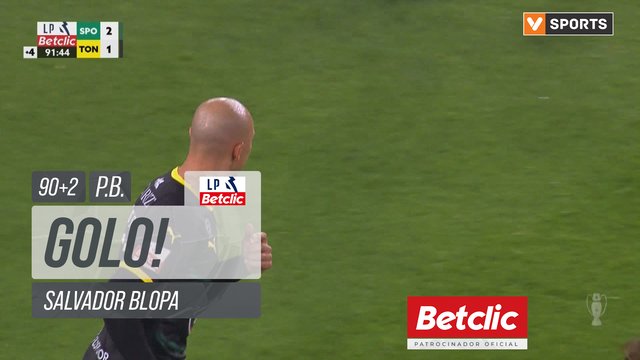 GOLO! Tondela, Salvador Blopa (p.b.) aos 90'+2', Sporting 2-1 Tondela