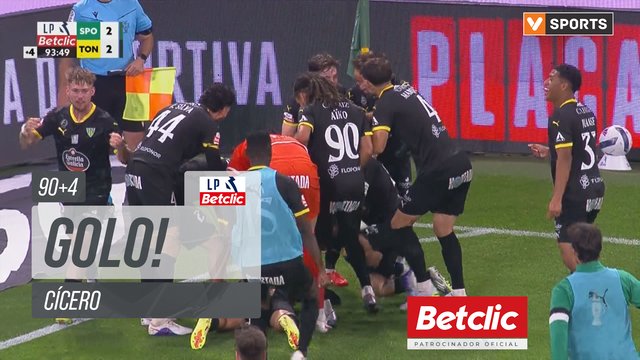 GOLO! Tondela, Cícero aos 90'+4', Sporting 2-2 Tondela