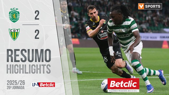 Liga Portugal Betclic (26ªJ): Resumo Sporting 2-2 Tondela