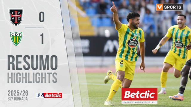Liga Portugal Betclic (32ªJ): Resumo Casa Pia 0-1 Tondela