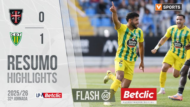Liga Portugal Betclic (32ªJ): Resumo Flash Casa Pia 0-1 Tondela