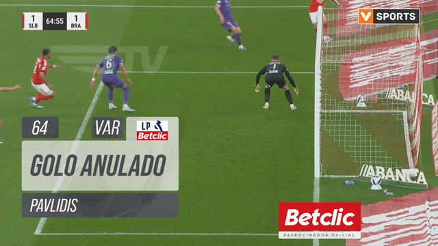 Benfica, Golo Anulado, Pavlidis aos 64'