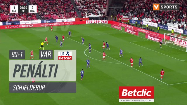 Benfica, Penálti, Schjelderup aos 90'+1'