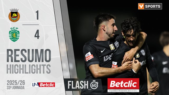 Liga Portugal Betclic (33ªJ): Resumo Flash Rio Ave 1-4 Sporting