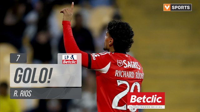 GOLO! Benfica, R. Rios aos 7', Estoril 0-1 Benfica