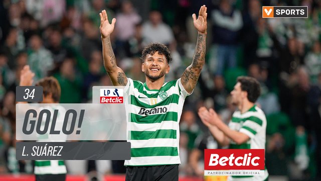 GOLO! Sporting, L. Suárez aos 34', Sporting 2-0 Gil Vicente