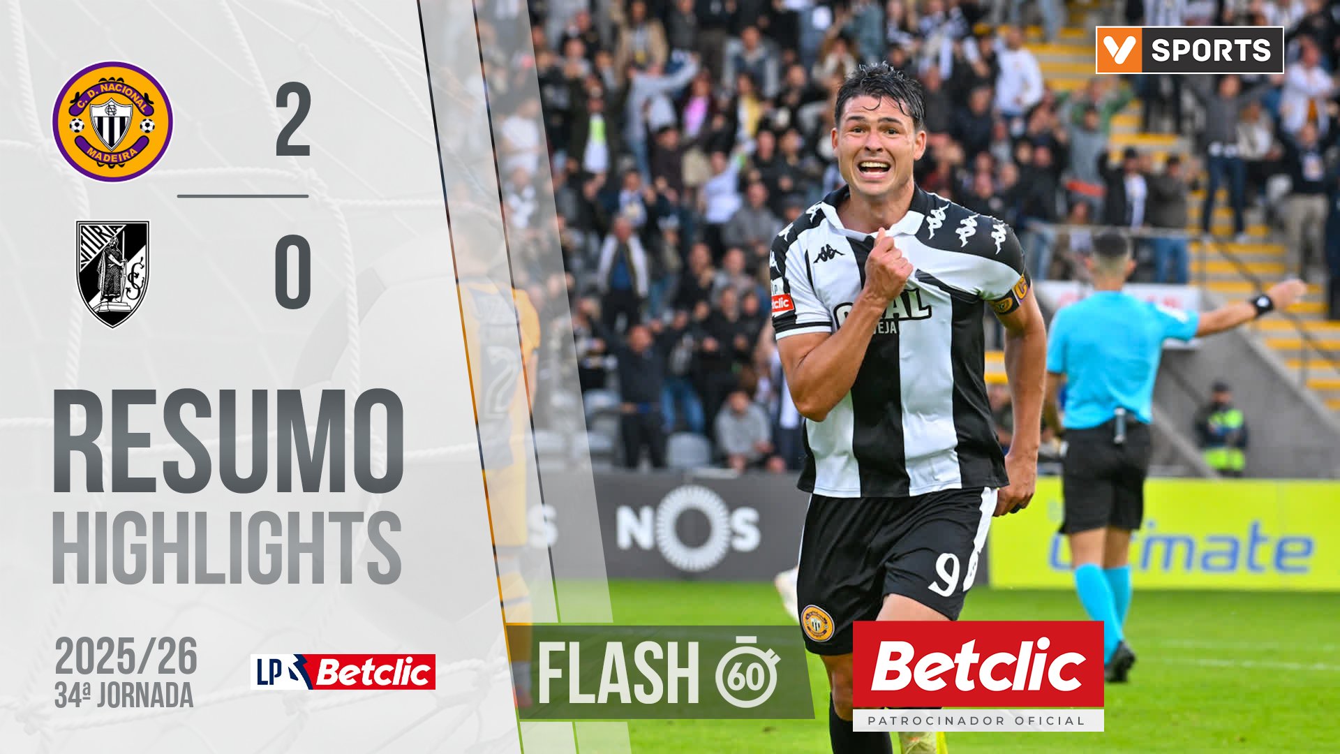 I Liga (34ªJ): Resumo Flash Nacional 2-0 Vitória SC