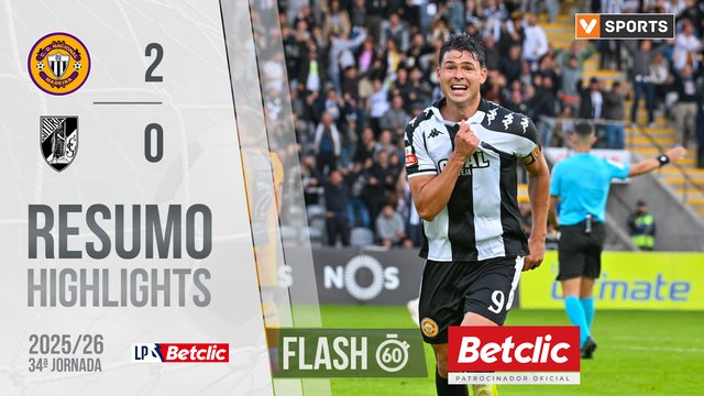 Liga Portugal Betclic (34ªJ): Resumo Flash Nacional 2-0 Vitória SC