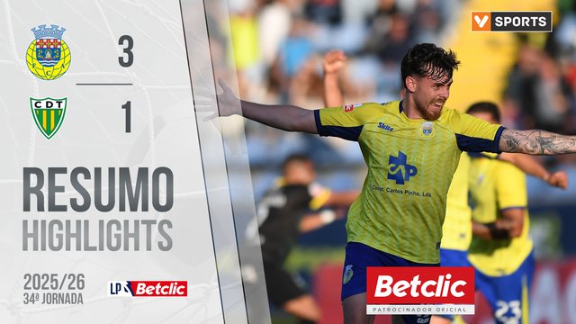 Liga Portugal Betclic (34ªJ): Resumo Arouca 3-1 Tondela
