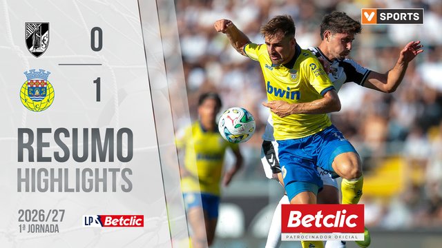 Liga Portugal Betclic (1ªJ): Resumo Vitória SC 0-1 Arouca