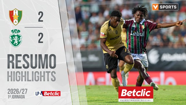 Liga Portugal Betclic (1ªJ): Resumo Estrela Amadora 2-2 Sporting