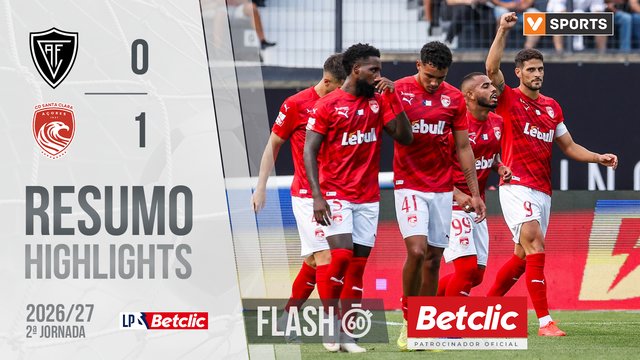 Liga Portugal Betclic (2ªJ): Resumo Flash Académico 0-1 Santa Clara