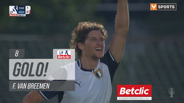 GOLO! Famalicão, F. van Breemen aos 8', Famalicão 1-0 Marítimo
