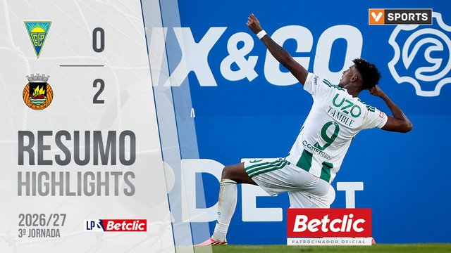 Liga Portugal Betclic (3ªJ): Resumo Estoril 0-2 Rio Ave