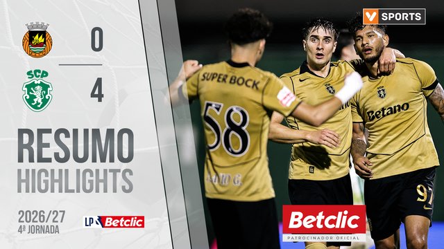 Liga Portugal Betclic (4ªJ): Resumo Rio Ave 0-4 Sporting