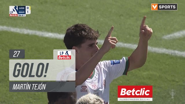GOLO! Marítimo, Martín Tejón aos 27', Arouca 0-1 Marítimo