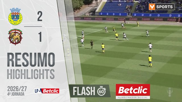 Liga Portugal Betclic (4ªJ): Resumo Flash Arouca 2-1 Marítimo