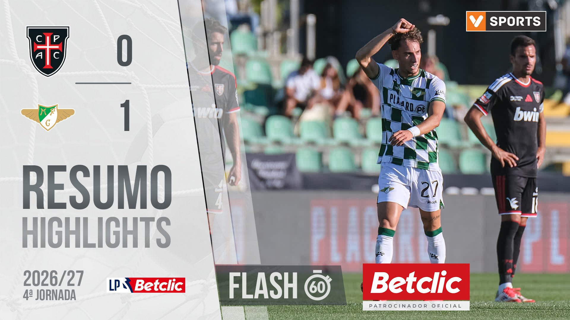 Liga Portugal Betclic (4ªJ): Resumo Flash Casa Pia 0-1 Moreirense