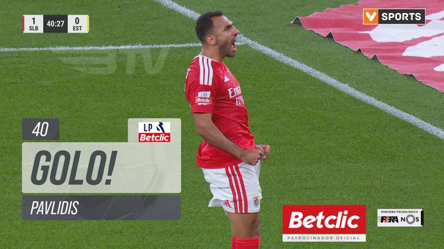 GOLO! Benfica, Pavlidis aos 40', Benfica 1-0 Estoril