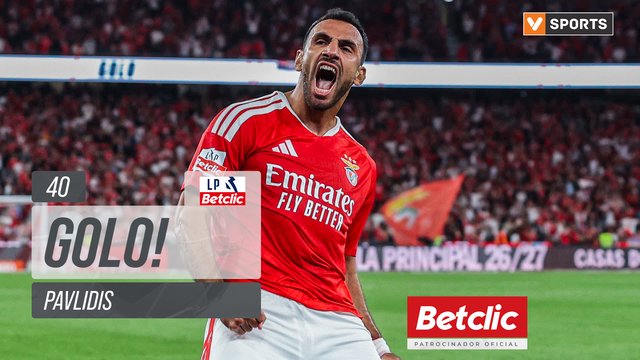GOLO! Benfica, Pavlidis aos 40', Benfica 1-0 Estoril