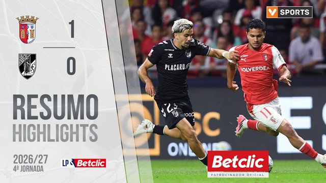 Liga Portugal Betclic (4ªJ): Resumo Braga 1-0 Vitória SC