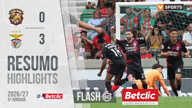 Liga Portugal Betclic (5ªJ): Resumo Flash Marítimo 0-3 Benfica