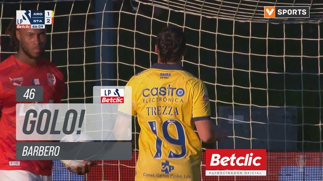 GOLO! Arouca, Barbero aos 46', Arouca 1-2 Santa Clara