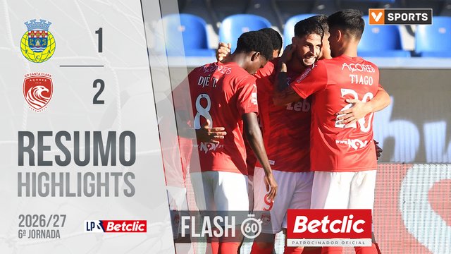 I Liga (6ªJ): Resumo Flash Arouca 1-2 Santa Clara