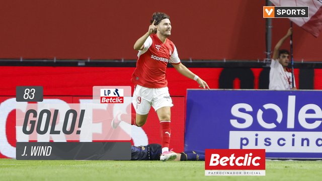GOLO! Braga, J. Wind aos 83', Braga 1-0 Estoril