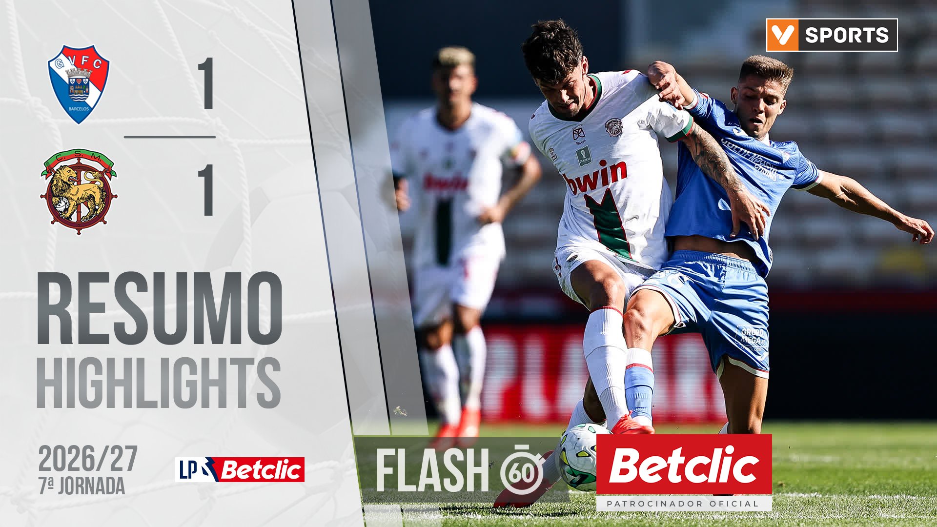 Liga Portugal Betclic (7ªJ): Resumo Flash Gil Vicente 1-1 Marítimo
