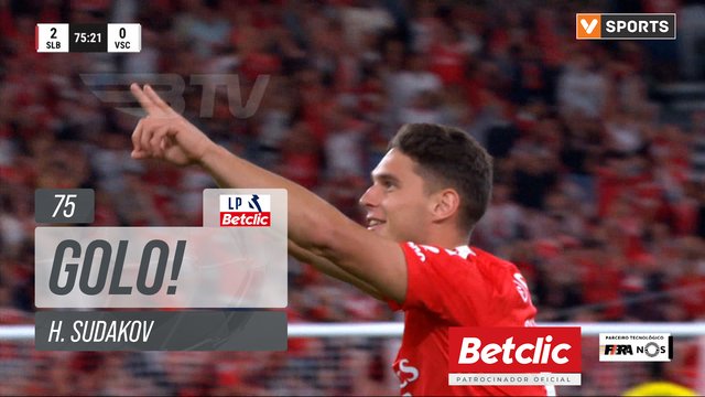 GOLO! Benfica, H. Sudakov aos 75', Benfica 2-0 Vitória SC