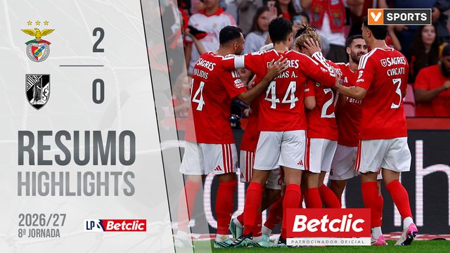 Liga Portugal Betclic (8ªJ): Resumo Benfica 2-0 Vitória SC