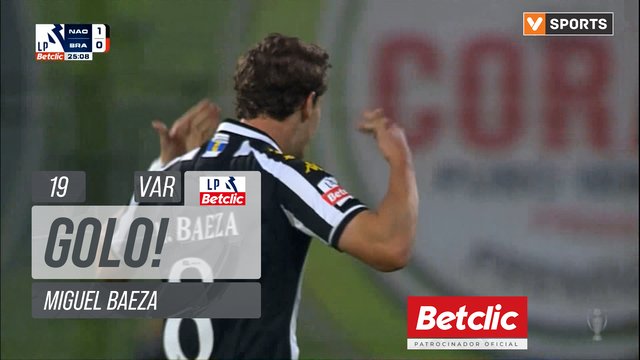 GOLO! Nacional, Miguel Baeza aos 19', Nacional 1-0 Braga