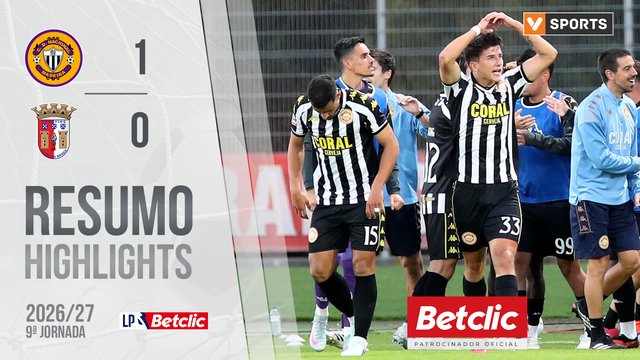 Liga Portugal Betclic (9ªJ): Resumo Nacional 1-0 Braga