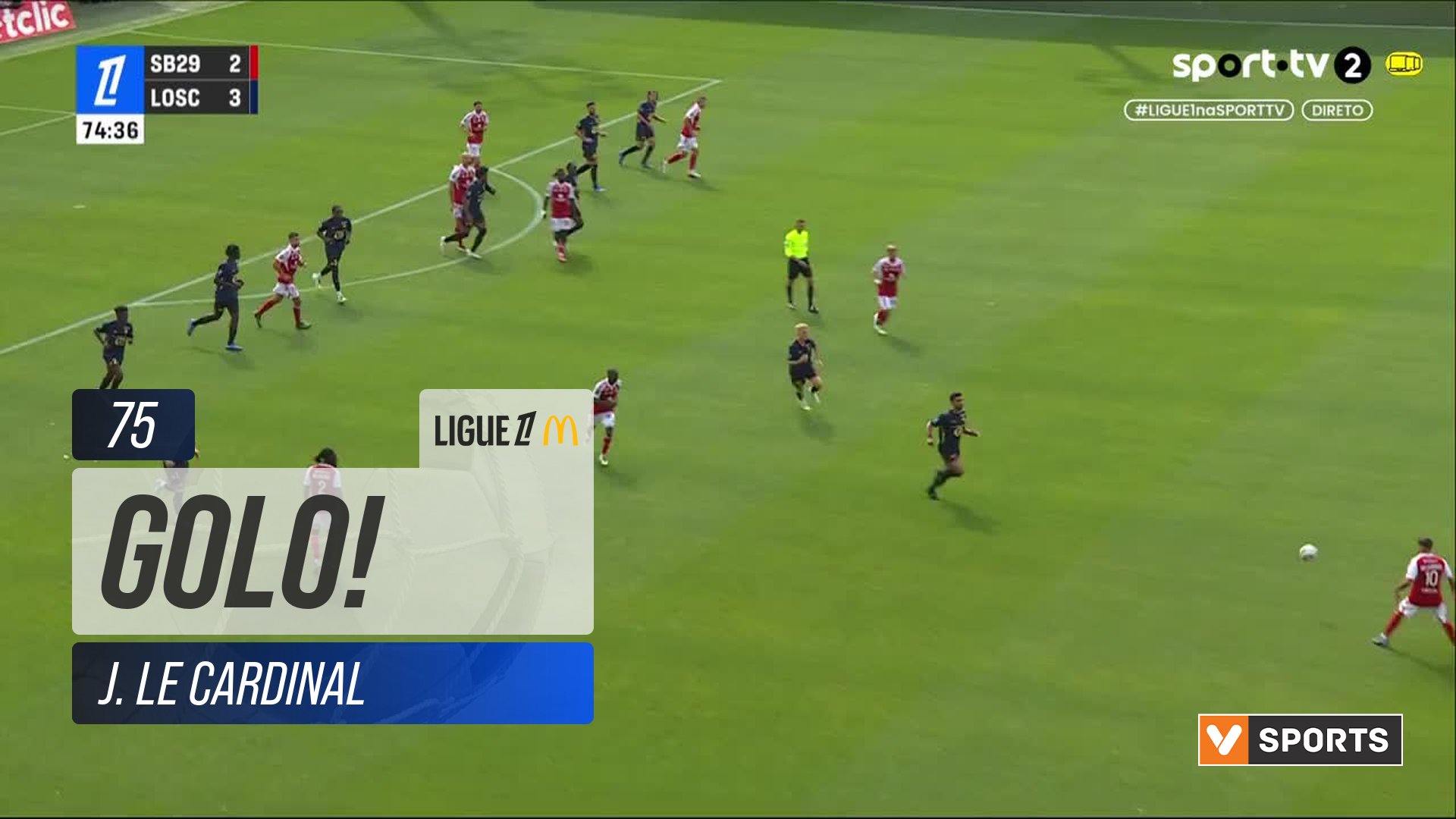 GOLO! Brest, J. Le Cardinal aos 75', Brest 3-3 Lille