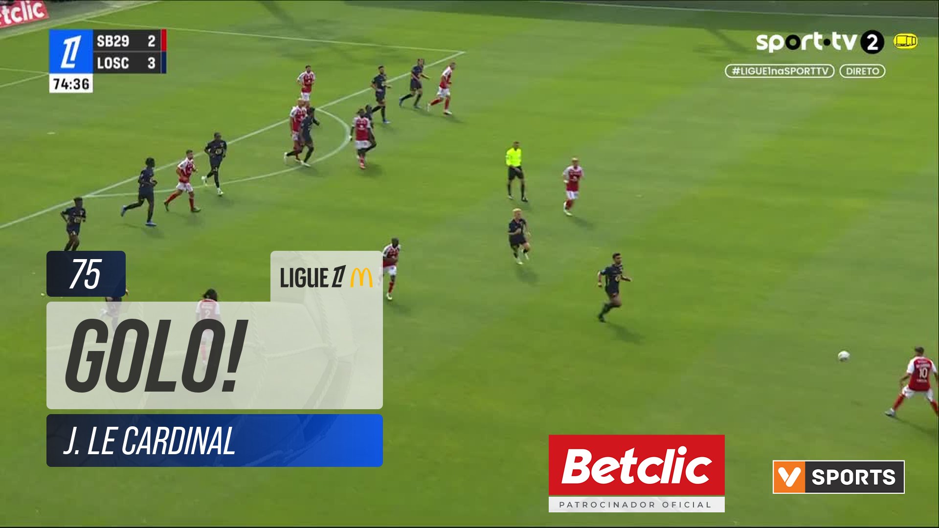 GOLO! Brest, J. Le Cardinal aos 75', Brest 3-3 Lille