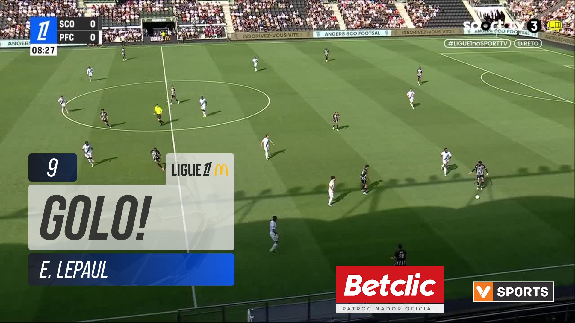GOLO! Angers, E. Lepaul aos 9', Angers 1-0 Paris FC