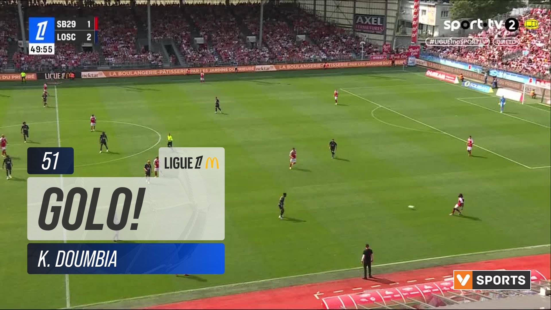 GOLO! Brest, K. Doumbia aos 51', Brest 2-2 Lille