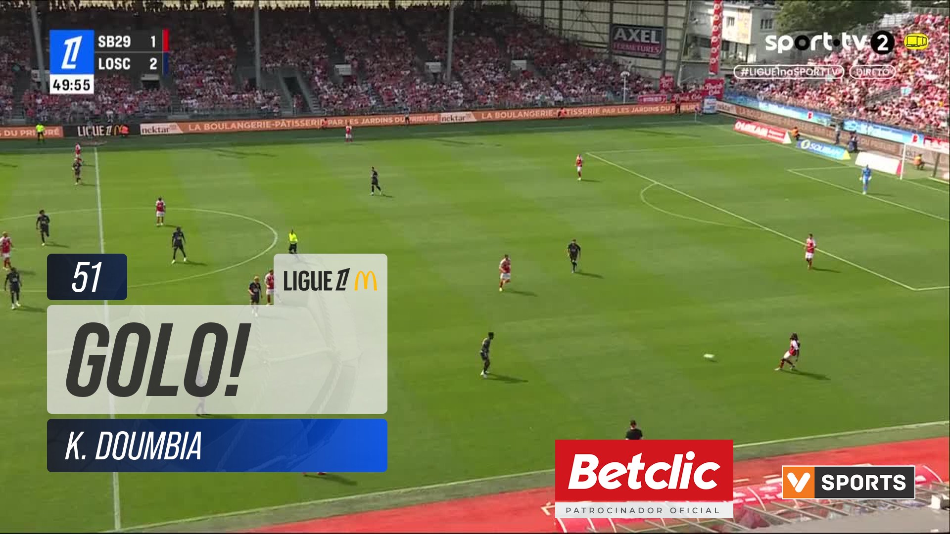 GOLO! Brest, K. Doumbia aos 51', Brest 2-2 Lille