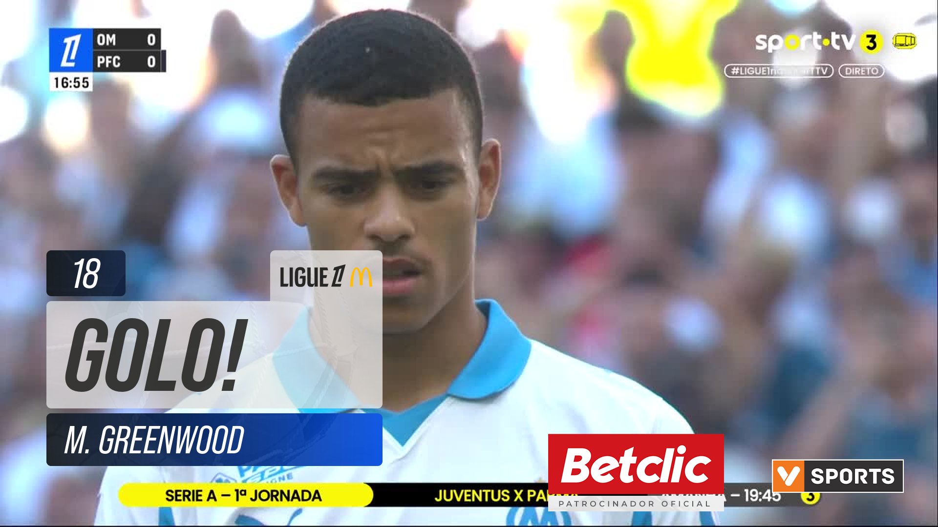 GOLO! Marselha, M. Greenwood aos 18', Marselha 1-0 Paris FC