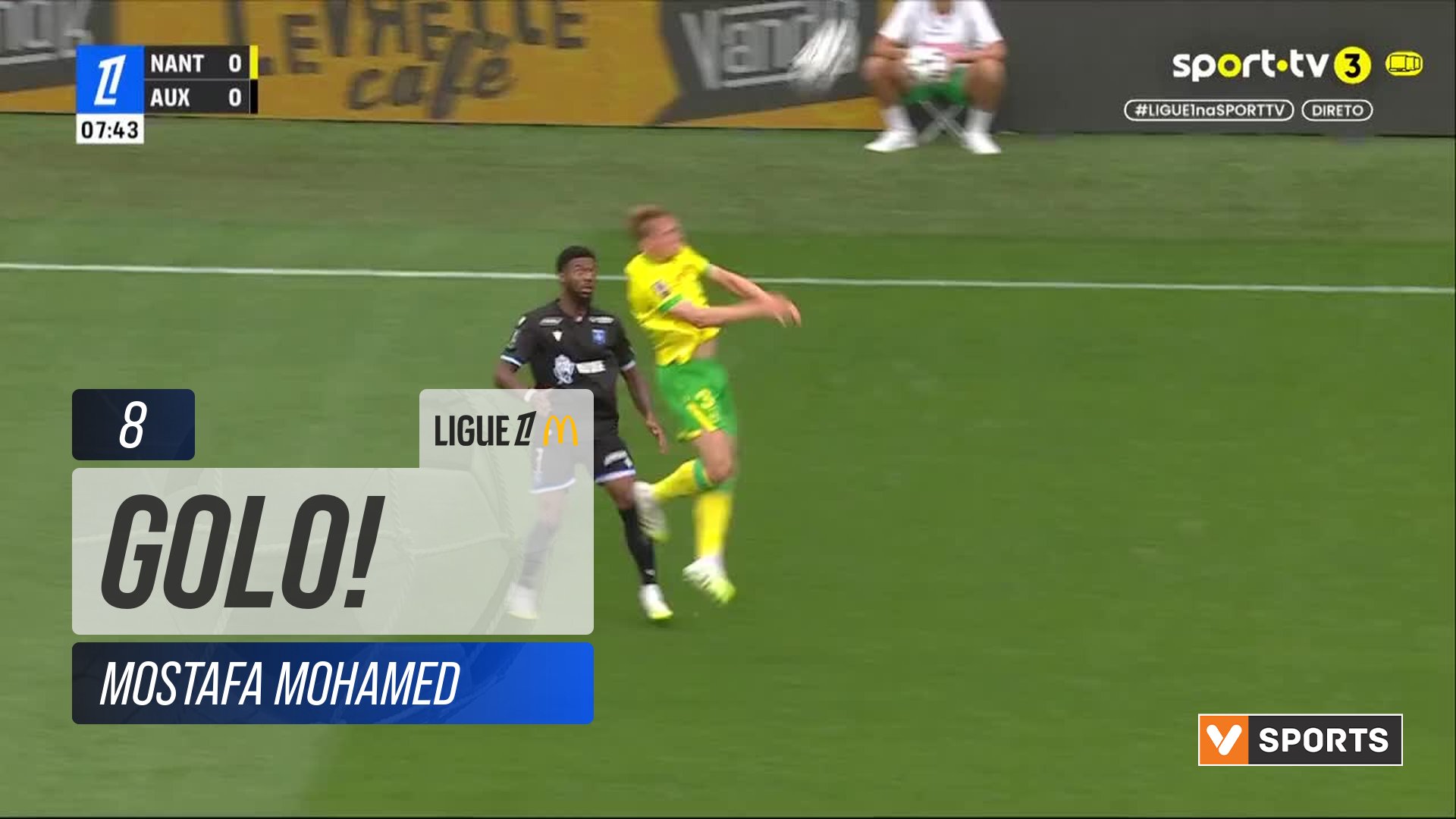 GOLO! Nantes, Mostafa Mohamed aos 8', Nantes 1-0 Auxerre