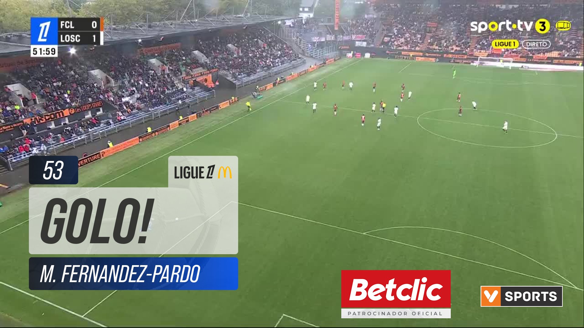 GOLO! Lille, M. Fernandez-Pardo aos 53', Lorient 0-2 Lille