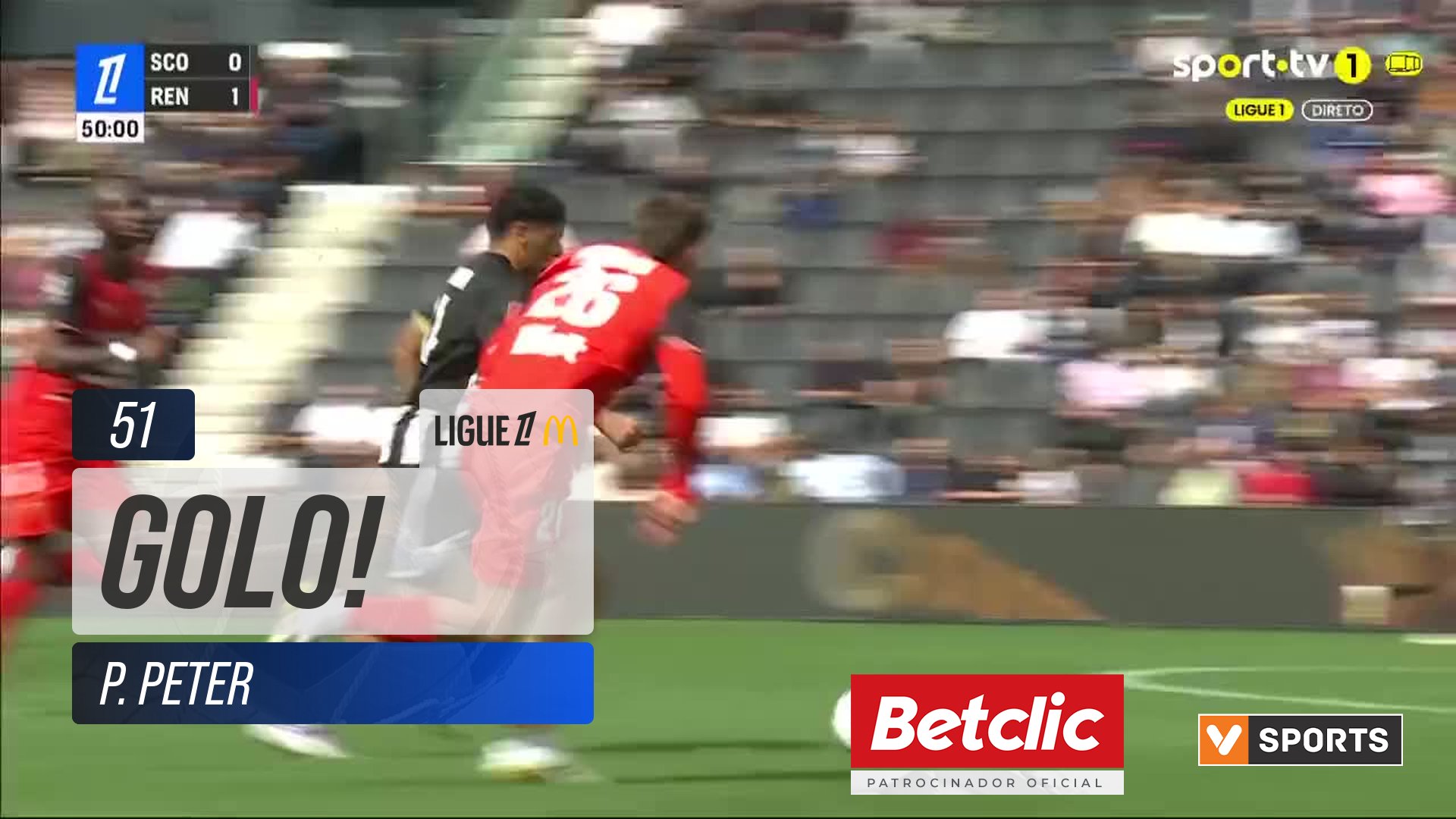 GOLO! Angers, P. Peter aos 51', Angers 1-1 Rennes