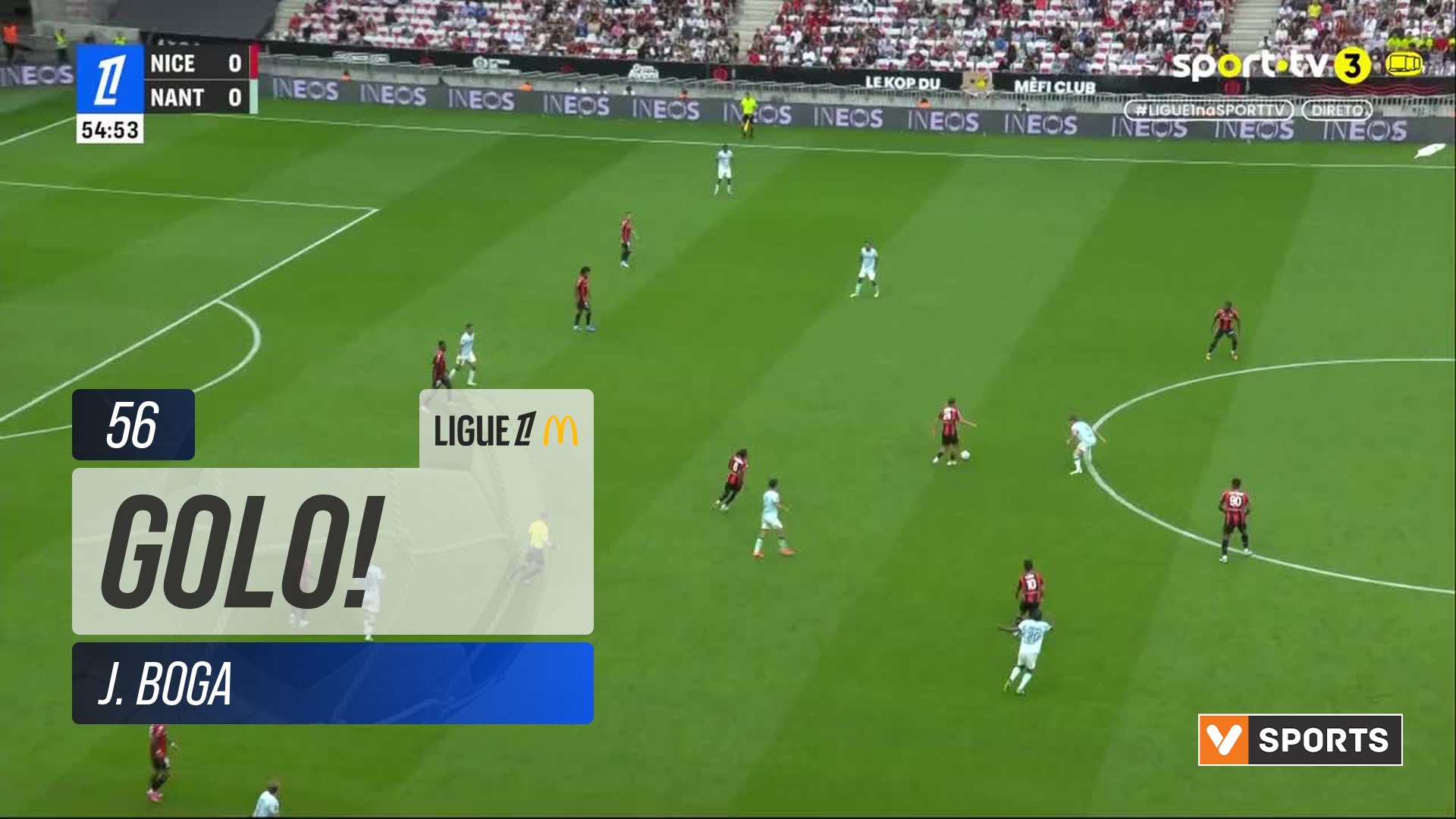 GOLO! Nice, J. Boga aos 56', Nice 1-0 Nantes