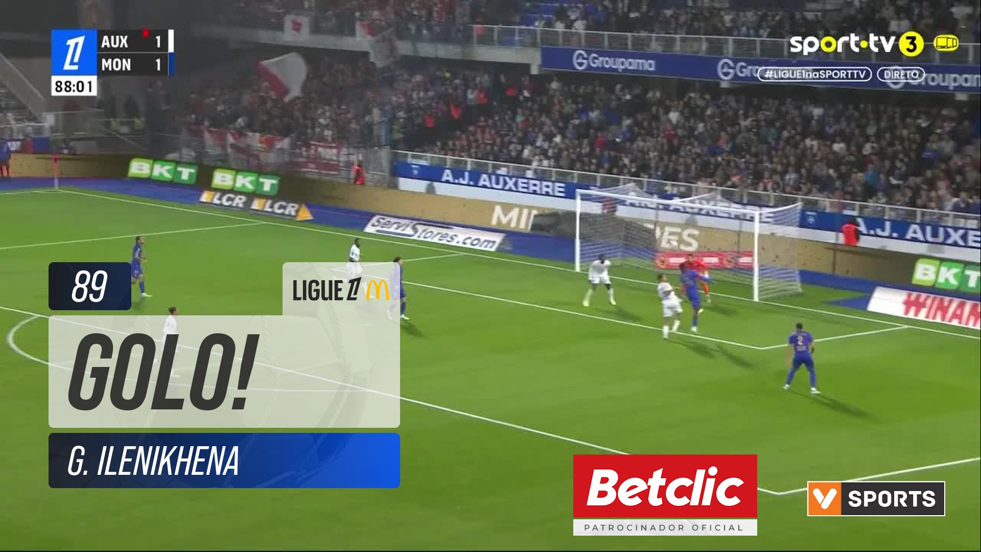 GOLO! Monaco, g. Ilenikhena aos 89', Auxerre 1-2 Monaco