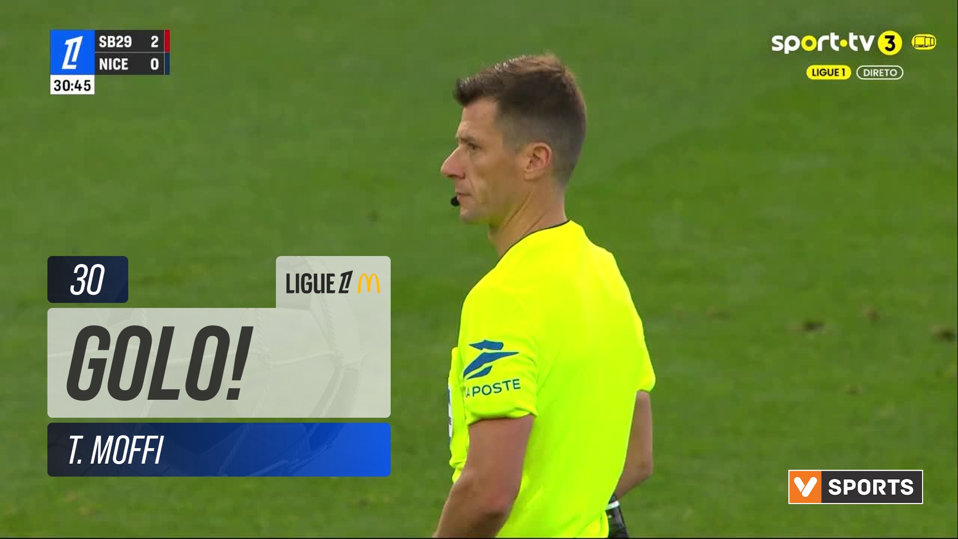 GOLO! Nice, T. Moffi aos 30', Brest 2-1 Nice