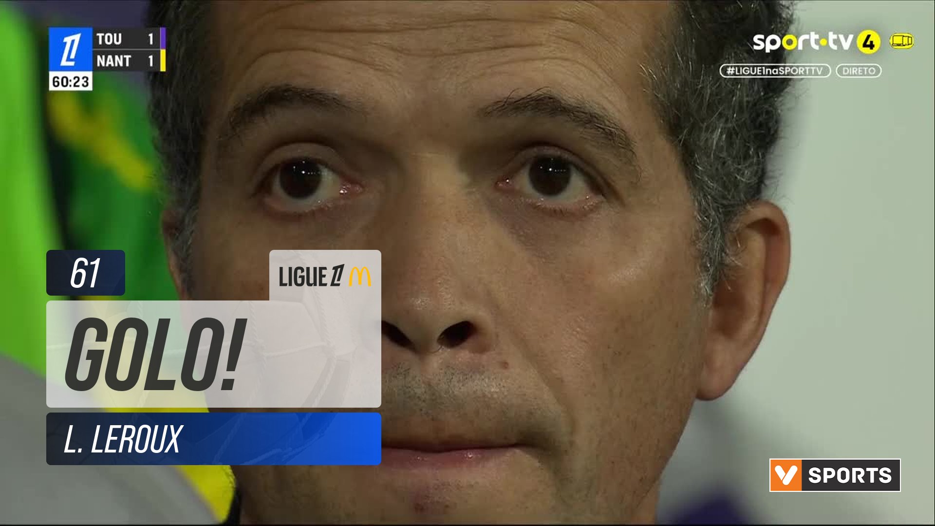 GOLO! Nantes, L. Leroux aos 61', Toulouse 1-2 Nantes