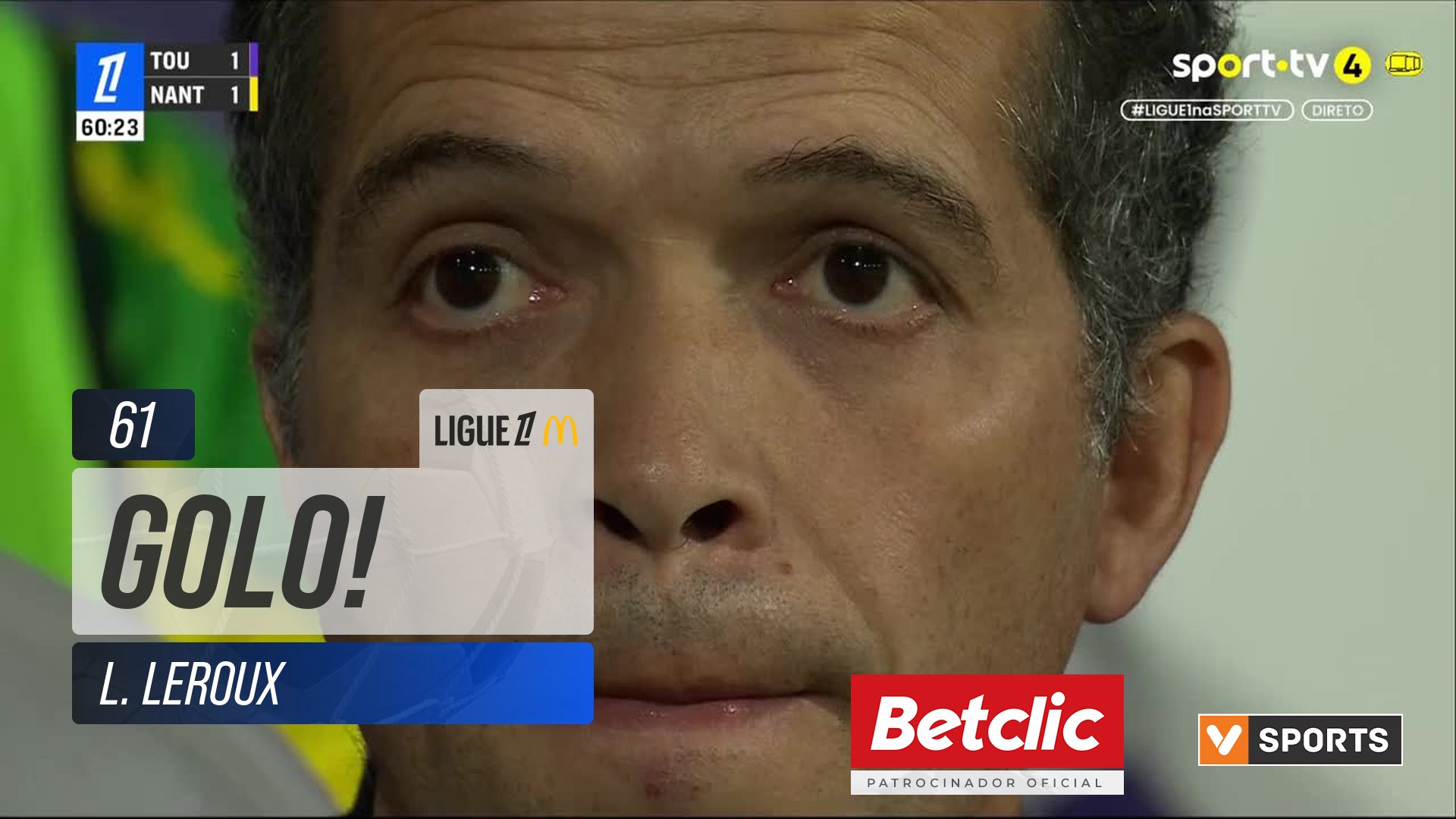 GOLO! Nantes, L. Leroux aos 61', Toulouse 1-2 Nantes